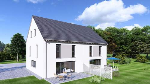 Außenansicht - NEUBAU - Doppelhaushälfte in Seenähe im beliebten Dechsendorf