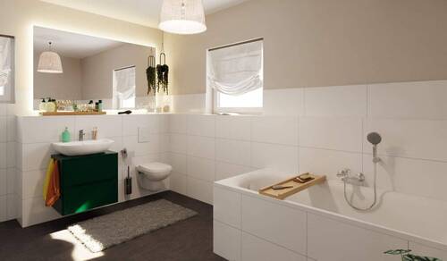 Ein zweites Bad, inklusive Badewanne - 4 Zimmer Einfamilienhaus in Ahrensfelde