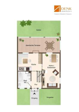 GR Erdgeschoss visuell als 2D Ansicht aufbereitet. - 