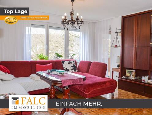 Wohnzimmer - Gepflegte 4-Zimmer-Wohnung mit Balkon, 2 Kellern & guter Lage in Tuttlingen