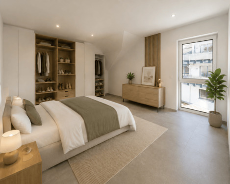 Schlafzimmer 1 möbliert - Etagenwohnung mit 104,60 m&sup2; in Oberhonnefeld-Gierend zur Miete