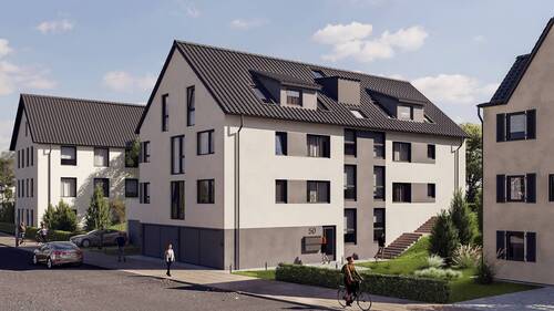 Modell Straßenansicht - Moderne, großzügige 4-Zi.-Wohnung mit Balkon und Aufzug in Marbach a.N.