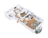 Wohnungsgrundriss visualisiert - 