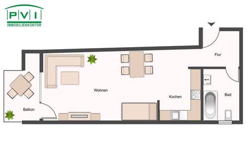 Grundriß - Etagenwohnung mit 35,00 m² in Aue zur Miete
