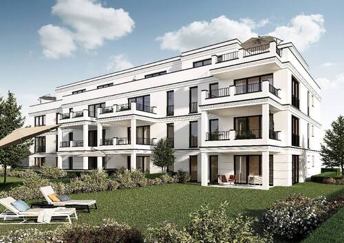 Gartenansicht - 2 Zimmer mit Aussicht in Bochum-Weitmar. Exklusiver Neubau mit Balkon.