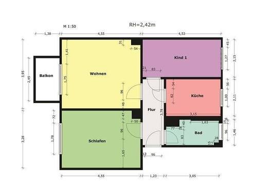 Beispiel - Etagenwohnung mit 60,40 m² in Oschersleben zur Miete