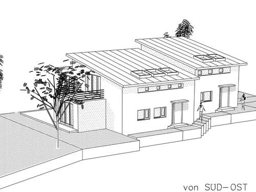 Visualisierung Süd-Ost - Grundstück in Dießen am Ammersee / Riederau