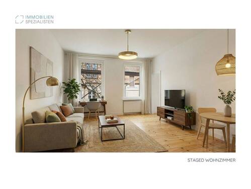STAGED Wohnzimmer - 2 Zimmer Etagenwohnung in Berlin
