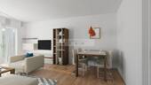 Wohn- und Esszimmer Visualisierung Möblierungsbeispiel (Kein Foto) - Refrath -zwischen Natur und City: Bezugsfreie 2-Zimmer-Wohnung mit Balkon, Kfz-Stellplatz inklusive!