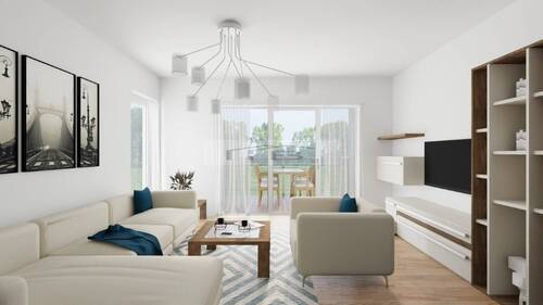 Wohnzimmer Visualisierung Möblierungsbeispiel (Kein Foto) - 2 Zimmer Etagenwohnung in Bergisch-Gladbach