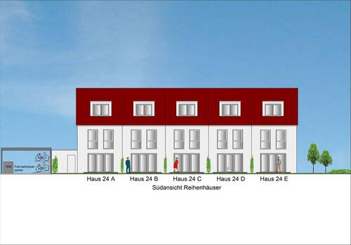 Südansicht 5RH - Mehrfamilienhaus, Wohnhaus mit 120,00 m&sup2; in Plankstadt zum Kaufen