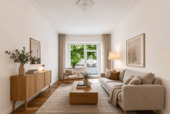 Wohnzimmer Staged (KI-generierter Inhalt) - 2 Zimmer Etagenwohnung zum Kaufen in Berlin