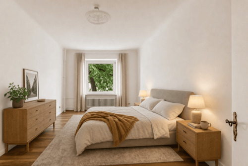Schlafzimmer Staged (KI-generierter Inhalt) - 