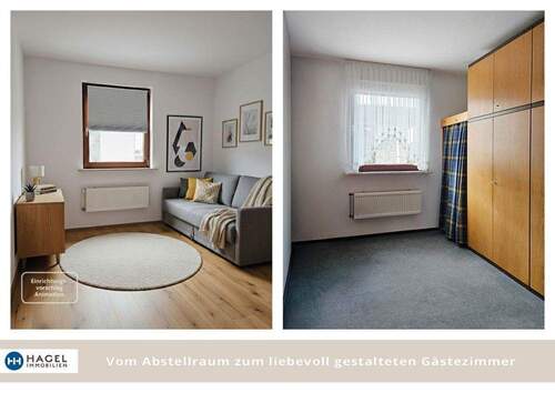 Vom Abstellraum zum liebevoll gestalteten Gästezim - 