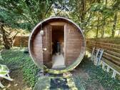 Fasssauna im Garten - 