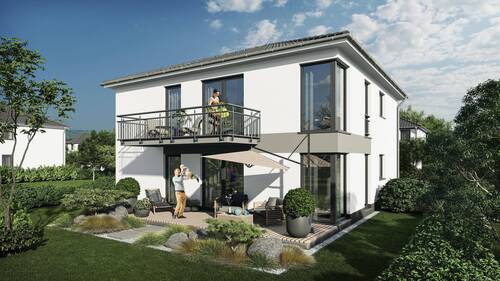 Zweifamilienhaus 176 Gartenansicht - ***Wunderschöne Obergeschosswohnung mit tollem Balkon in Feldrandlage***