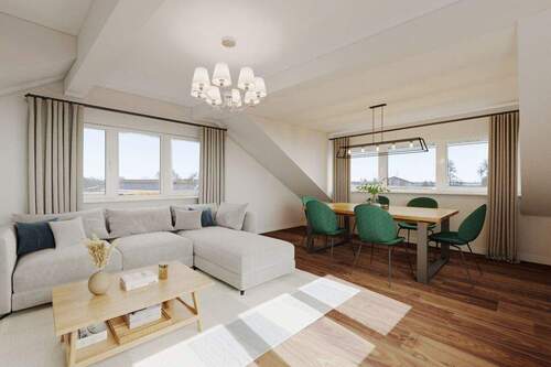 Wohnzimmer Staging - Etagenwohnung mit 90,60 m&sup2; in Niedermotzing zum Kaufen