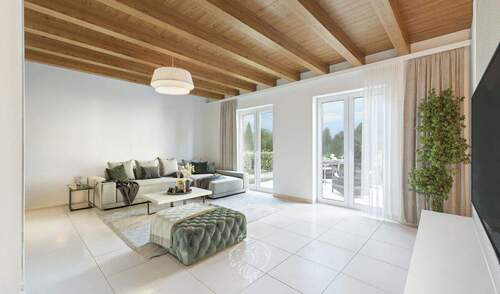 Visualisierung Wohnzimmer - 6 Zimmer Reihenmittelhaus zum Kaufen in Hettstadt