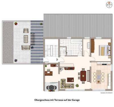 Wohnung im Obergeschoss mit großer Dachterrasse - 