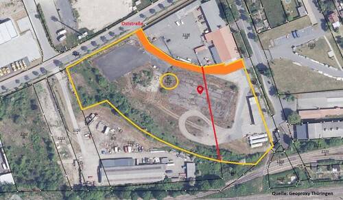 Lageplan markiert - Grundstück zum Kaufen in Rudolstadt