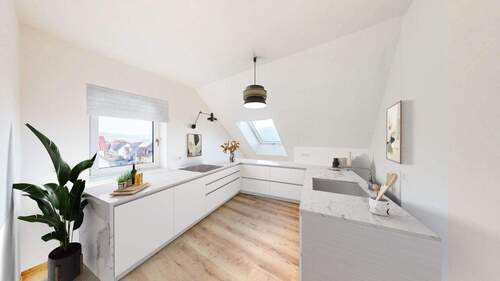 Küche Einrichtungsbeispiel - Etagenwohnung mit 151,00 m&sup2; in Zellingen zum Kaufen