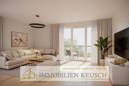 WHG4-Heller Wohnbereich mit Zugang zum Balkon - Etagenwohnung mit 55,20 m&sup2; in Achim zum Kaufen