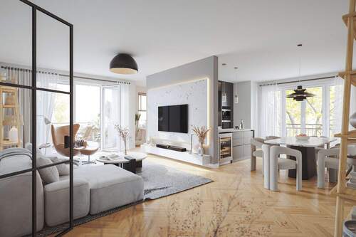 Wohnzimmer - 3 Zimmer Etagenwohnung in Düsseldorf