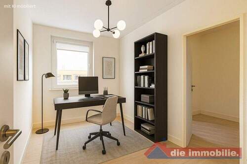 Büro mit KI möbiliert - 