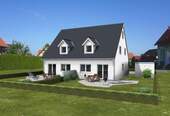 Garten Giebel Ost.jpg - Doppelhaushälften Neubau in Feucht mit Grundstück