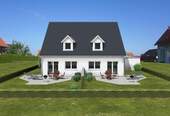 Garten Front.jpg - 5 Zimmer Doppelhaushälfte in Feucht