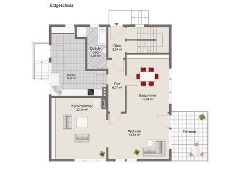 Erdgeschoss mit Musterausstattung - 