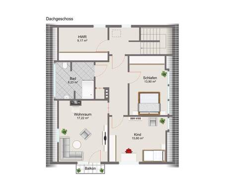 Dachgeschoss mit Musterausstattung - 