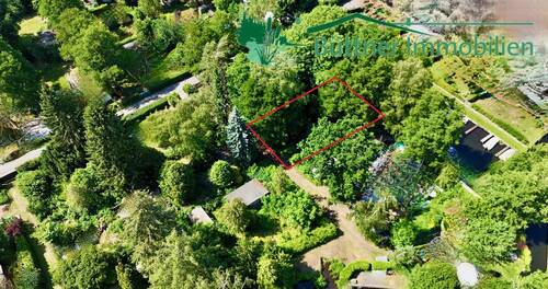 Das Grundstück aus der Vogelperspektive - ***Idyllisches Freizeitgrundstück mit Wasserzugang in Berlin-Rahnsdorf***