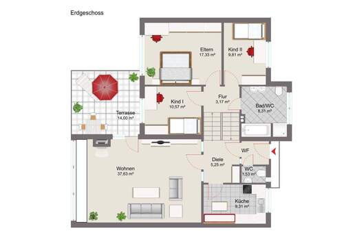 Erdgeschoss mit Musterausstattung - 