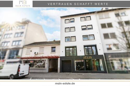 Straßenansicht - Zwei Mehrfamilienhäuser mit Hinterhaus und mögliche Neubebauung in Neu-Isenburg