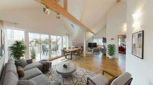 Einrichtungsbeispiel Wohn-/Essbereich - Etagenwohnung mit 116,90 m&sup2; in Ingolstadt zum Kaufen