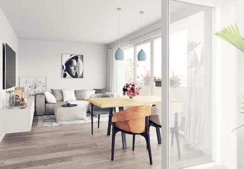 Visualisierung Wohnraum - 2 Zimmer Etagenwohnung in Dresden