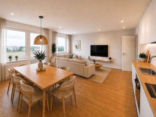 Wohnzimmer - Modern renovierte 4-Zimmerwohnung mit herrlichem Blick in zentraler Lage in Fürstenfeldbruck
