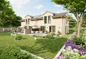 DW733_VISU_Garten.png - Doppelhaushälfte mit Keller - 789.400,00 EUR Kaufpreis, ca.  102,00 m² Wohnfläche