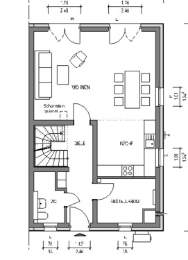 EG Doppelhaus 733 Variante.png - 4 Zimmer Doppelhaushälfte zum Kaufen in Hamburg
