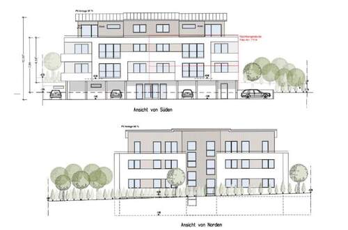 Ansicht Planung Söhlerstraße - Für Bauunternehmer ideal: 906 m² Grundstück für MFH mit 7 WE mit 674 m² WFL in Feldrandlage