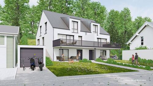 Ansicht - 'Ihr neues Zuhause voller Leben und Lieblingsmomente' Moderne DHH in idyllischer Lage von Aidlingen