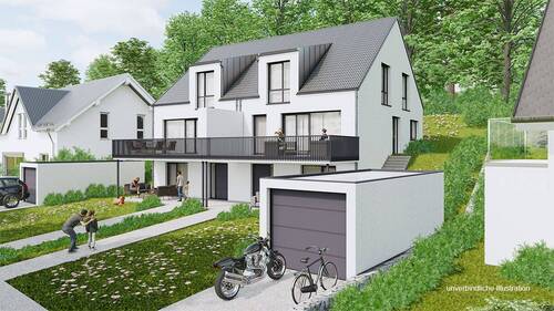 Ansicht - 'Ihr neues Zuhause voller Leben und Lieblingsmomente' Moderne DHH in idyllischer Lage von Aidlingen