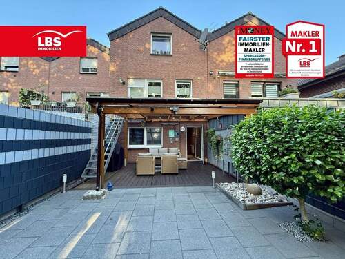 Hausansicht vom Garten - Reihenmittelhaus mit Garage & Garten in Dorsten-Lembeck