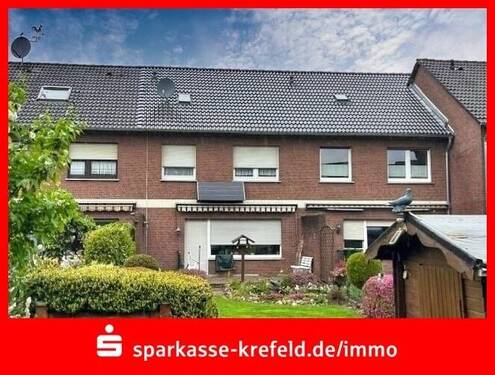 Rückansicht - Reihenmittelhaus mit hübschem Garten und Garage