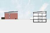 Schnitt-und-Giebelansicht Haus 18 - 