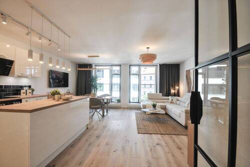 Wohnzimmer Sicht zum Fenster - 2 Zimmer Etagenwohnung zum Kaufen in München- Maxvorstadt
