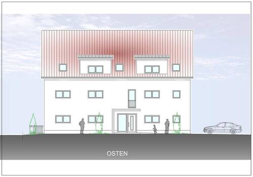 Ostansicht - 3 Zimmer Etagenwohnung zum Kaufen in Burtenbach