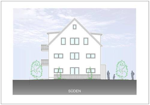 Südansicht - 3 Zimmer Etagenwohnung in Burtenbach