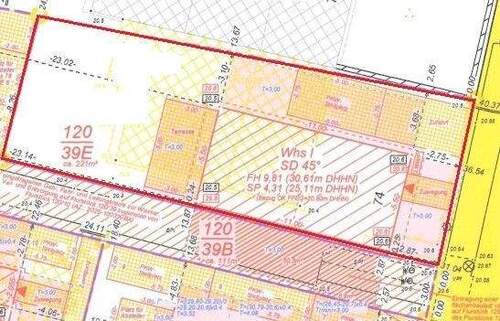 Grundstück rot markiert - 